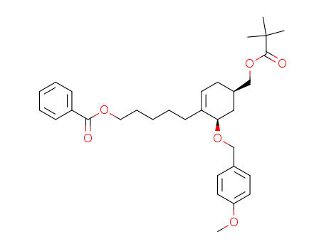 benzoic acid 5-[(4'R,6'R)-4'-(2'',2''-dimethylpropionyloxymethyl)-6'-(4''-methoxybenzyloxy)cyclohex-1'-enyl]pentyl ester