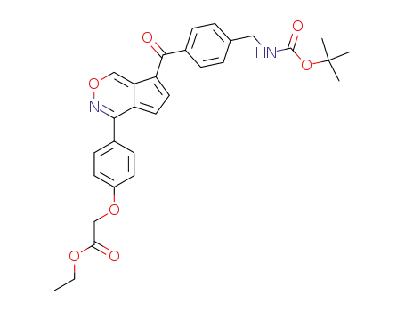 Acetic acid,
[4-[7-[4-[[[(1,1-dimethylethoxy)carbonyl]amino]methyl]benzoyl]cyclopent[
d][1,2]oxazin-4-yl]phenoxy]-, ethyl ester