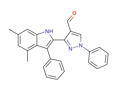 1H-Pyrazole-4-carboxaldehyde,  3-(4,6-dimethyl-3-phenyl-1H-indol-2-yl)-1-phenyl-