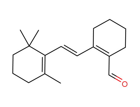 Molecular Structure of 181303-42-4 (1-Cyclohexene-1-carboxaldehyde,
2-[2-(2,6,6-trimethyl-1-cyclohexen-1-yl)ethenyl]-, (E)-)