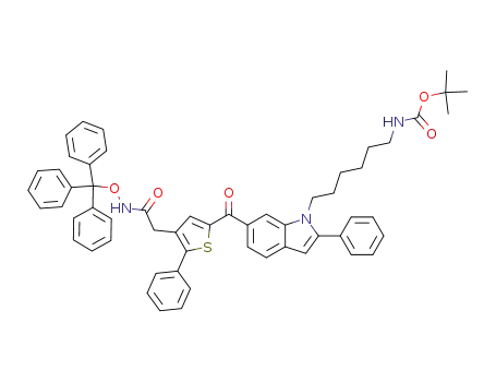 (6-{2-phenyl-6-[5-phenyl-4-(trityloxycarbamoyl-methyl)-thiophene-2-carbonyl]-indol-1-yl}-hexyl)-carbamic acid <i>tert</i>-butyl ester
