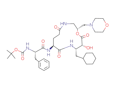 [(S)-1-((2R,8S,11S,12R)-11-Cyclohexylmethyl-12-hydroxy-2-morpholin-4-ylmethyl-5,9,13-trioxo-1-oxa-4,10-diaza-cyclotridec-8-ylcarbamoyl)-2-phenyl-ethyl]-carbamic acid tert-butyl ester