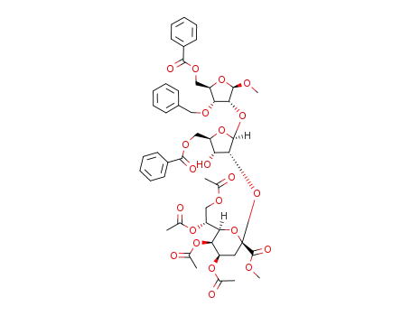 methyl O-(methyl 4,5,7,8-tetra-O-acetyl-3-deoxy-α-D-manno-2-octulopyranosylonate)-(2->2)-O-(5-O-benzoyl-β-D-ribofuranosyl)-(1->2)-5-O-benzoyl-3-O-benzyl-β-D-ribofuranoside