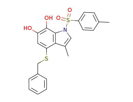 4-benzylsulfanyl-3-methyl-1-(toluene-4-sulfonyl)-1<i>H</i>-indole-6,7-diol