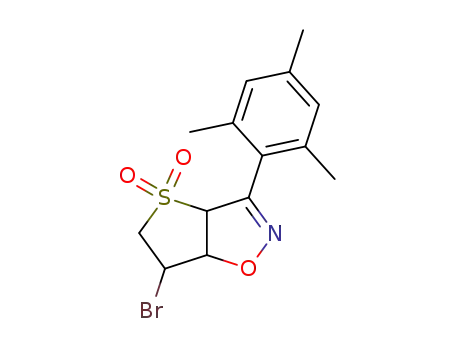 Molecular Structure of 86598-07-4 (6-Bromo-3-(2,4,6-trimethyl-phenyl)-3a,5,6,6a-tetrahydro-thieno[2,3-d]isoxazole 4,4-dioxide)