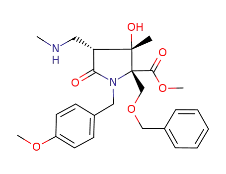 L-Proline,
3-hydroxy-1-[(4-methoxyphenyl)methyl]-3-methyl-4-[(methylamino)methyl
]-5-oxo-2-[(phenylmethoxy)methyl]-, methyl ester, (3S,4R)-