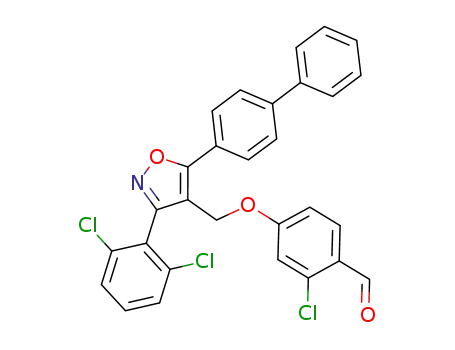 Molecular Structure of 933799-48-5 (4-[5-biphenyl-4-yl-3-(2,6-dichlorophenyl)isoxazol-4-ylmethoxy]-2-chlorobenzaldehyde)