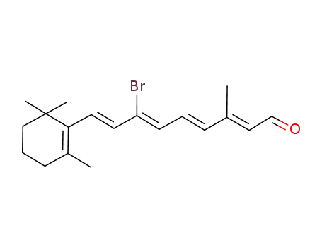Molecular Structure of 75859-92-6 (2,4,6,8-Nonatetraenal,
7-bromo-3-methyl-9-(2,6,6-trimethyl-1-cyclohexen-1-yl)-, (Z,E,E,E)-)