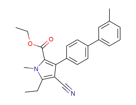 1H-Pyrrole-2-carboxylic acid,
4-cyano-5-ethyl-1-methyl-3-(3'-methyl[1,1'-biphenyl]-4-yl)-, ethyl ester