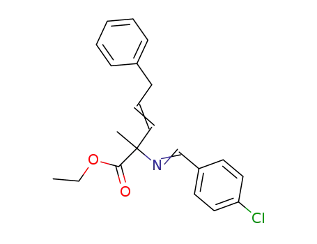 Molecular Structure of 119825-57-9 (ethyl 2(4-chlorobenzylidene)amino-2-methyl-5-phenyl-3-pentenoate)