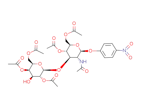 4-nitrophenyl O-(2,4,6-tri-O-acetyl-β-D-galactopyranosyl)-(1-3)-2-acetamido-4,6-di-O-acetyl-2-deoxy-β-D-glucopyranoside