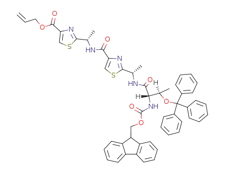 2-{(S)-1-[(2-{(S)-1-[(2S,3R)-2-(9H-Fluoren-9-ylmethoxycarbonylamino)-3-trityloxy-butyrylamino]-ethyl}-thiazole-4-carbonyl)-amino]-ethyl}-thiazole-4-carboxylic acid allyl ester