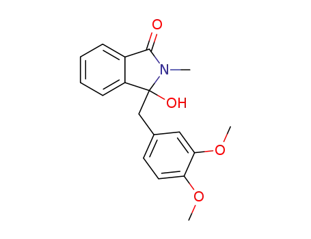 Molecular Structure of 109328-99-6 (1H-Isoindol-1-one,
3-[(3,4-dimethoxyphenyl)methyl]-2,3-dihydro-3-hydroxy-2-methyl-)