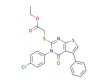 Acetic acid,
[[3-(4-chlorophenyl)-3,4-dihydro-4-oxo-5-phenylthieno[2,3-d]pyrimidin-2-
yl]thio]-, ethyl ester