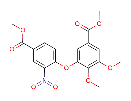 Molecular Structure of 2363-17-9 (Benzoic acid, 3,4-dimethoxy-5-[4-(methoxycarbonyl)-2-nitrophenoxy]-,
methyl ester)