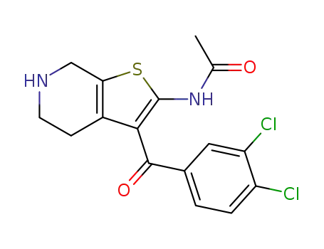 Molecular Structure of 914644-13-6 (Acetamide,
N-[3-(3,4-dichlorobenzoyl)-4,5,6,7-tetrahydrothieno[2,3-c]pyridin-2-yl]-)