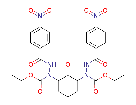 N-{3-[N-Ethoxycarbonyl-N'-(4-nitro-benzoyl)-hydrazino]-2-oxo-cyclohexyl}-N'-(4-nitro-benzoyl)-hydrazinecarboxylic acid ethyl ester