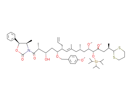 (4R,5S)-3-[(E)-(2R,3S,5R,6R,10S,12S,13R,14S,16R)-6-Allyl-16-[1,3]dithian-2-yl-3-hydroxy-12,14-dimethoxy-5-(4-methoxy-benzyloxy)-2,8,10-trimethyl-13-triisopropylsilanyloxy-heptadec-7-enoyl]-4-methyl-5-phenyl-oxazolidin-2-one