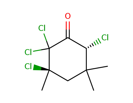 Molecular Structure of 113542-70-4 (Cyclohexanone, 2,2,3,6-tetrachloro-3,5,5-trimethyl-, trans-)