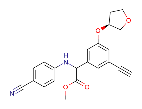 (4-Cyano-phenylamino)-{3-ethynyl-5-[(S)-(tetrahydro-furan-3-yl)oxy]-phenyl}-acetic acid methyl ester