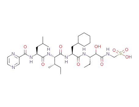 {(S)-3-[(S)-3-Cyclohexyl-2-((2S,3S)-3-methyl-2-{(S)-4-methyl-2-[(pyrazine-2-carbonyl)-amino]-pentanoylamino}-pentanoylamino)-propionylamino]-2-hydroxy-pentanoylamino}-methanesulfonic acid