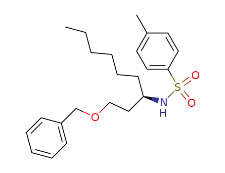 Molecular Structure of 825601-49-8 (Benzenesulfonamide,
4-methyl-N-[(1R)-1-[2-(phenylmethoxy)ethyl]heptyl]-)