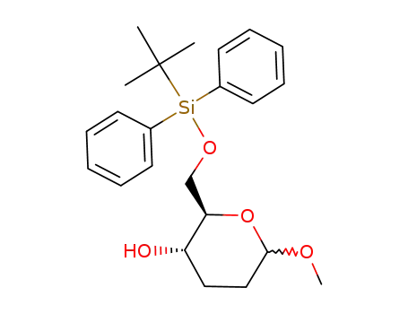 Molecular Structure of 87316-21-0 (methyl-6-O-(t-butyldiphenylsilyl)-2,3-dideoxy-α,β-D-erythro-hexopyranoside)