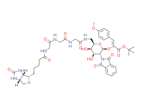 t-butyl (Z)-2-(2'-deoxy-2'-phthalimido-6'-[N-(N-(N-(biotinyl)glycyl)glycyl)glycyl]amino-6'-deoxy-β-D-galactopyranosyloxy)-3-p-methoxyphenyl-2-acrylate