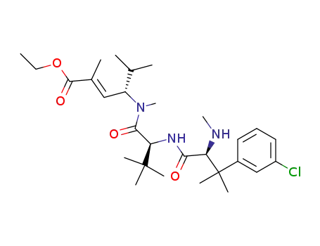 (E)-(S)-4-({(S)-2-[(S)-3-(3-Chloro-phenyl)-3-methyl-2-methylamino-butyrylamino]-3,3-dimethyl-butyryl}-methyl-amino)-2,5-dimethyl-hex-2-enoic acid ethyl ester