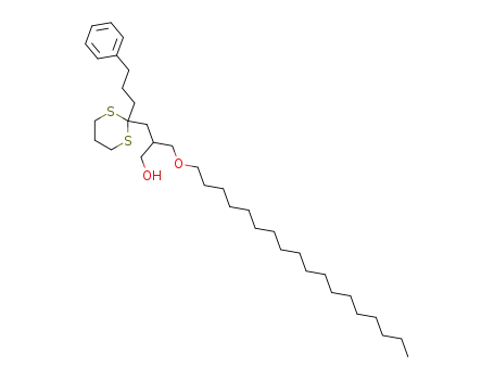 Molecular Structure of 113897-22-6 (1,3-Dithiane-2-propanol, b-[(octadecyloxy)methyl]-2-(3-phenylpropyl)-)