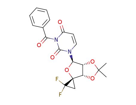 3-benzoyl-1-[(S)-4,4-C-(1,1-dilfuoroethane-1,2-diyl)-2,3-O-isopropylidene-β-D-erythrofuranosyl]uracil