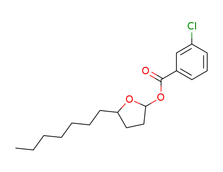 Molecular Structure of 116625-67-3 (3-Chloro-benzoic acid 5-heptyl-tetrahydro-furan-2-yl ester)