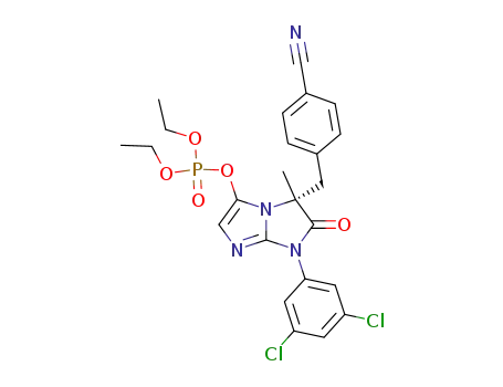 phosphoric acid 5-(4-cyano-benzyl)-7-(3,5-dichloro-phenyl)-5-methyl-6-oxo-6,7-dihydro-5<i>H</i>-imidazo[1,2-<i>a</i>]imidazol-3-yl ester diethyl ester