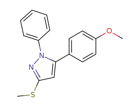 Molecular Structure of 871110-15-5 (5-(4-METHOXYPHENYL)-3-METHYLTHIO-1-PHENYL-1H-PYRAZOLE)