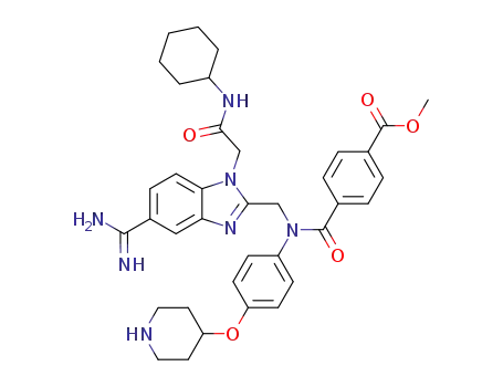 <i>N</i>-(5-carbamimidoyl-1-cyclohexylcarbamoylmethyl-1<i>H</i>-benzoimidazol-2-ylmethyl)-<i>N</i>-[4-(piperidin-4-yloxy)-phenyl]-terephthalamic acid methyl ester