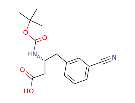 Molecular Structure of 269726-83-2 (BOC-(R)-3-AMINO-4-(3-CYANO-PHENYL)-BUTYRIC ACID)
