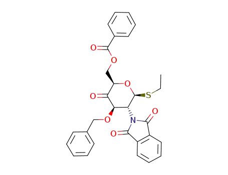Benzoic acid (2R,4R,5R,6S)-4-benzyloxy-5-(1,3-dioxo-1,3-dihydro-isoindol-2-yl)-6-ethylsulfanyl-3-oxo-tetrahydro-pyran-2-ylmethyl ester