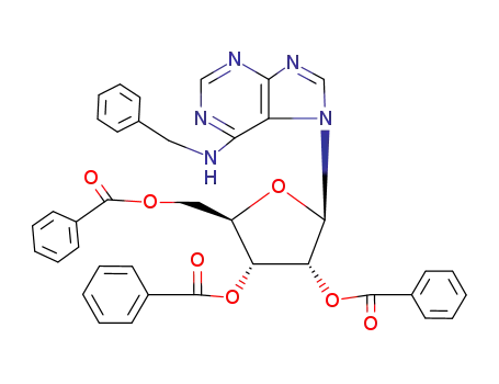 tri-<i>O</i>-benzoyl-1-(6-benzylamino-purin-7-yl)-β-<i>D</i>-1-deoxy-ribofuranose