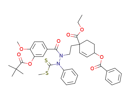 benzoic acid 4-(2-{N-[3-(2,2-dimethylpropionyloxy)-4-methoxybenzoyl]-N'-methylsulfanylthiocarbonyl-N'-phenylhydrazino}ethyl)-4-ethoxycarbonylcyclohex-2-enyl ester