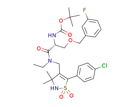 [1-{[5-(4-chloro-phenyl)-3,3-dimethyl-1,1-dioxo-2,3-dihydro-1<i>H</i>-1λ<sup>6</sup>-isothiazol-4-ylmethyl]-ethyl-carbamoyl}-2-(3-fluoro-benzyloxy)-ethyl]-carbamic acid <i>tert</i>-butyl ester