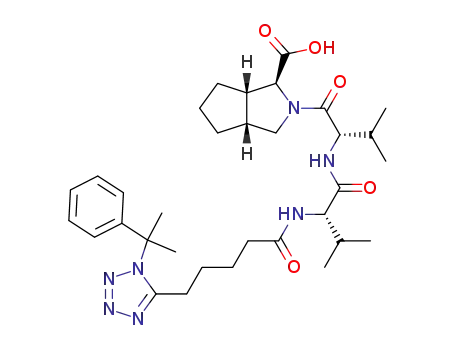 (1S,3aR,6aS)-2-[(S)-3-Methyl-2-((S)-3-methyl-2-{5-[1-(1-methyl-1-phenyl-ethyl)-1H-tetrazol-5-yl]-pentanoylamino}-butyrylamino)-butyryl]-octahydro-cyclopenta[c]pyrrole-1-carboxylic acid