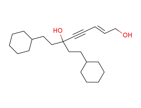 Molecular Structure of 917111-63-8 ((E)-6-hydroxy-1,1-bis(2-cyclohexylethyl)-4-hexen-2-yn-1-ol)