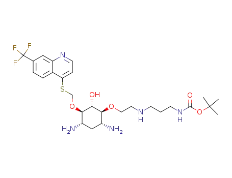 (3-{2-[(1S,2R,3R,4S,6R)-4,6-Diamino-2-hydroxy-3-(7-trifluoromethyl-quinolin-4-ylsulfanylmethoxy)-cyclohexyloxy]-ethylamino}-propyl)-carbamic acid tert-butyl ester