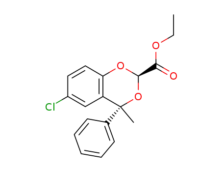 Molecular Structure of 86616-85-5 (ethyl (2S,4S)-6-chloro-4-methyl-4-phenyl-4H-1,3-benzodioxine-2-carboxylate)