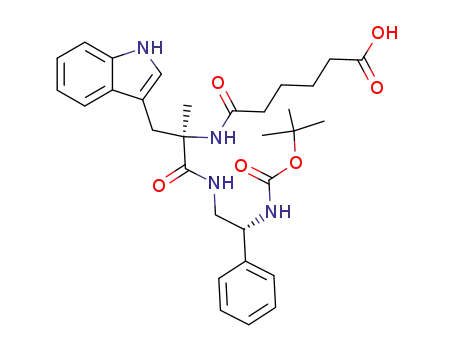 <R-(R*,R*)>-6-<<2-<<2-<<(1,1-dimethylethoxy)carbonyl>amino>-2-phenylethyl>amino>-1-(1H-indol-3-ylmethyl)-1-methyl-2-oxoethyl>amino>-6-oxohexanoic acid