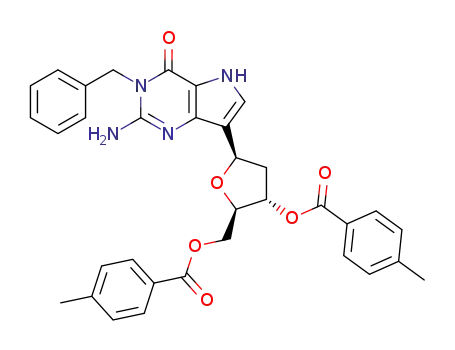 2-amino-3-benzyl-7-(2-deoxy-3,5-di-O-p-toluoyl-β-D-ribofuranosyl)-5H-pyrrolo[3,2-d]pyrimidin-4-one