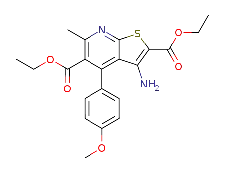 Thieno[2,3-b]pyridine-2,5-dicarboxylic acid,
3-amino-4-(4-methoxyphenyl)-6-methyl-, 2,5-diethyl ester