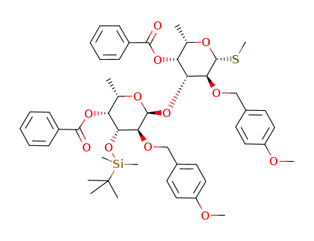 methyl 4-O-benzoyl-3-O-(tert-butyldimethylsilyl)-2-O-(4-methoxybenzyl)-α-L-fucopyranosyl-(1->3)-4-O-benzoyl-2-O-(4-methoxybenzyl)-1-thio-β-L-fucopyranoside