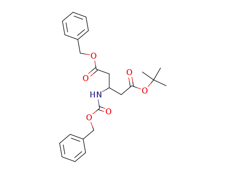 Molecular Structure of 80902-51-8 (Pentanedioic acid, 3-[[(phenylmethoxy)carbonyl]amino]-,
1,1-dimethylethyl phenylmethyl ester)