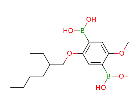 Molecular Structure of 224558-94-5 (1-methoxy-4-(2-ethylhexyloxy)benzene-2,5-diboronic acid)